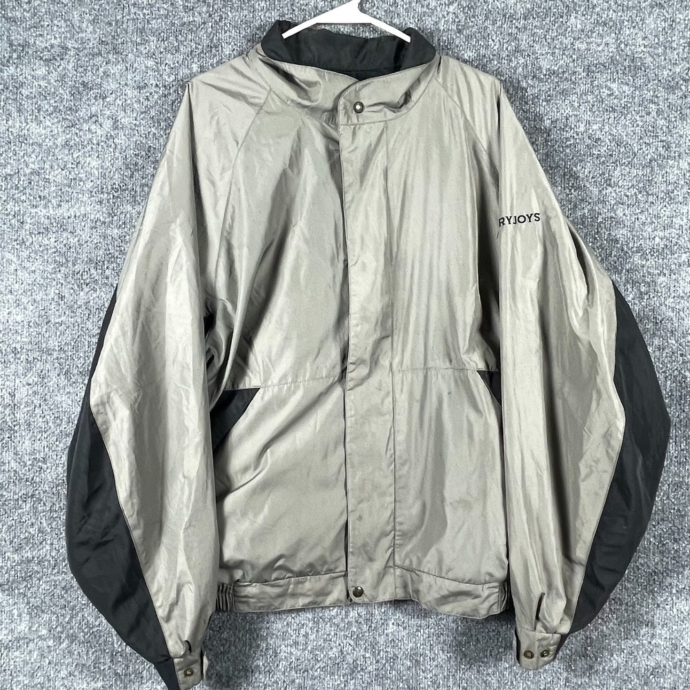Footjoy‎ Jacket Mens XL Gray Black Full Zip Lined Golf Wind Water Proof Dryjoys